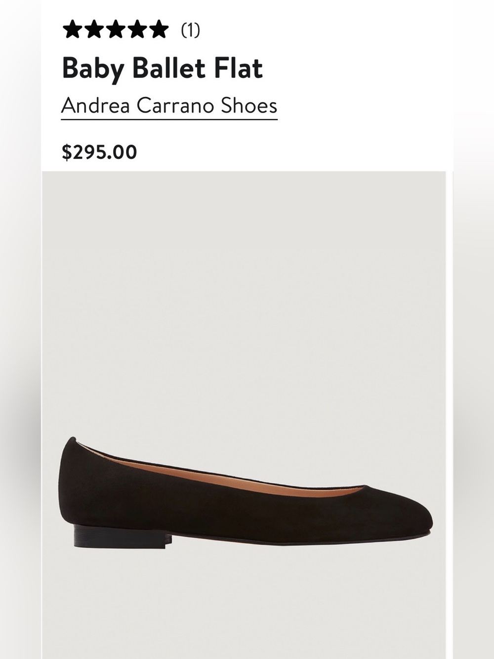 Andrea Carrano Baby Ballet Flat in Black suede size 41.5